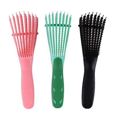 Plastic Handle Magic Eight Rows Octopus Spare Ribs Comb Detangling Hair Brush