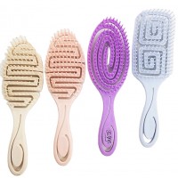 Professional salon handle hollow plastic styling rib hair brush carved brush