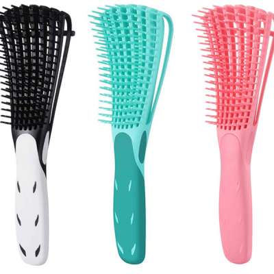 Popular custom printing detangling  8 rows wave salon hairdressing brush