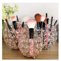 Crystal Makeup Brush Holder Eyebrow Pencil Pen Cup Collection Cosmetic Storage Organizer for Vanity