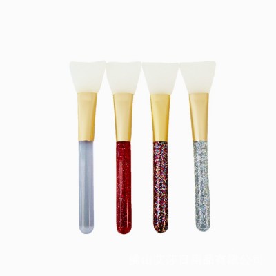 Lohas Silicone Blender Stirrer Makeup Brushes Facial Mask Brush with Gold Flash Brush Handle