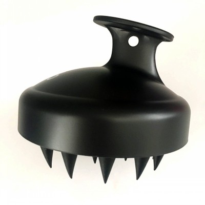 Matt Black Silicone Shower Scalp Comb Massager Brush